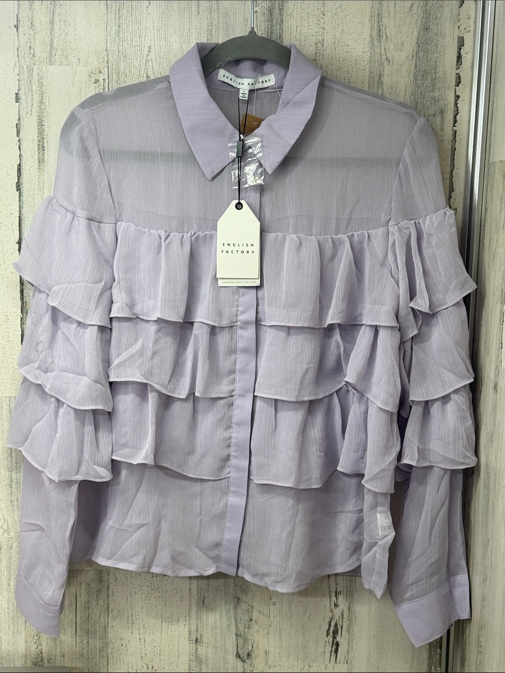 English Factory Sheer Blouse Size M